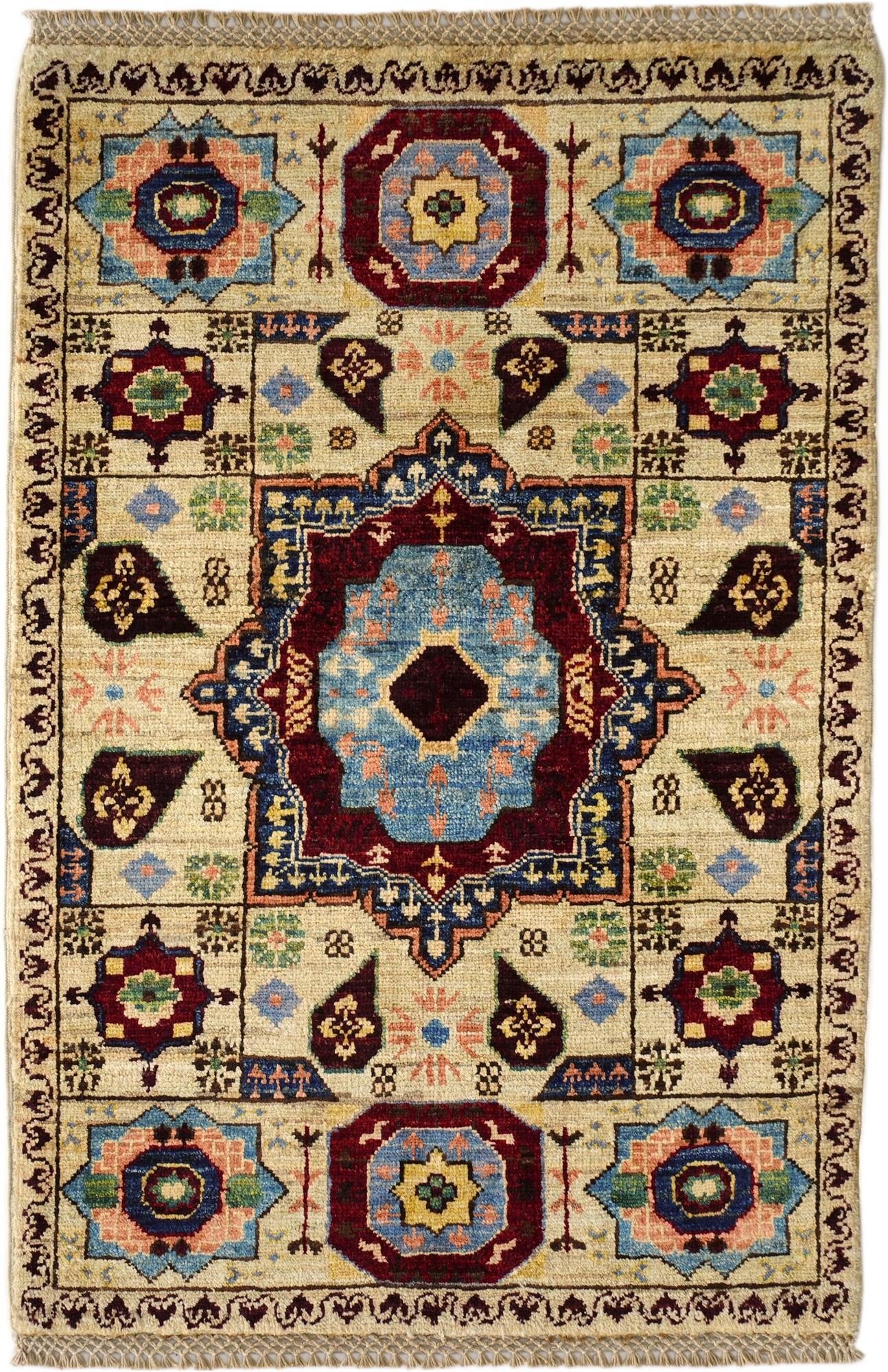 2' x 3' Hand Knotted Mamluk Ziegler Rug