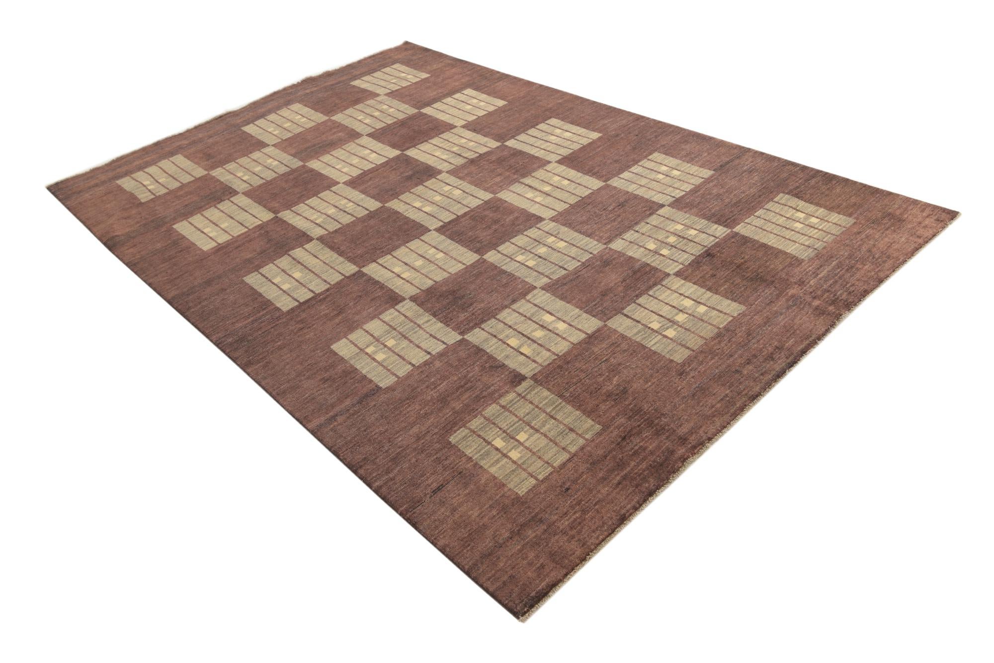 6' 9 x 10' Hand Knotted Modern Ziegler Rug