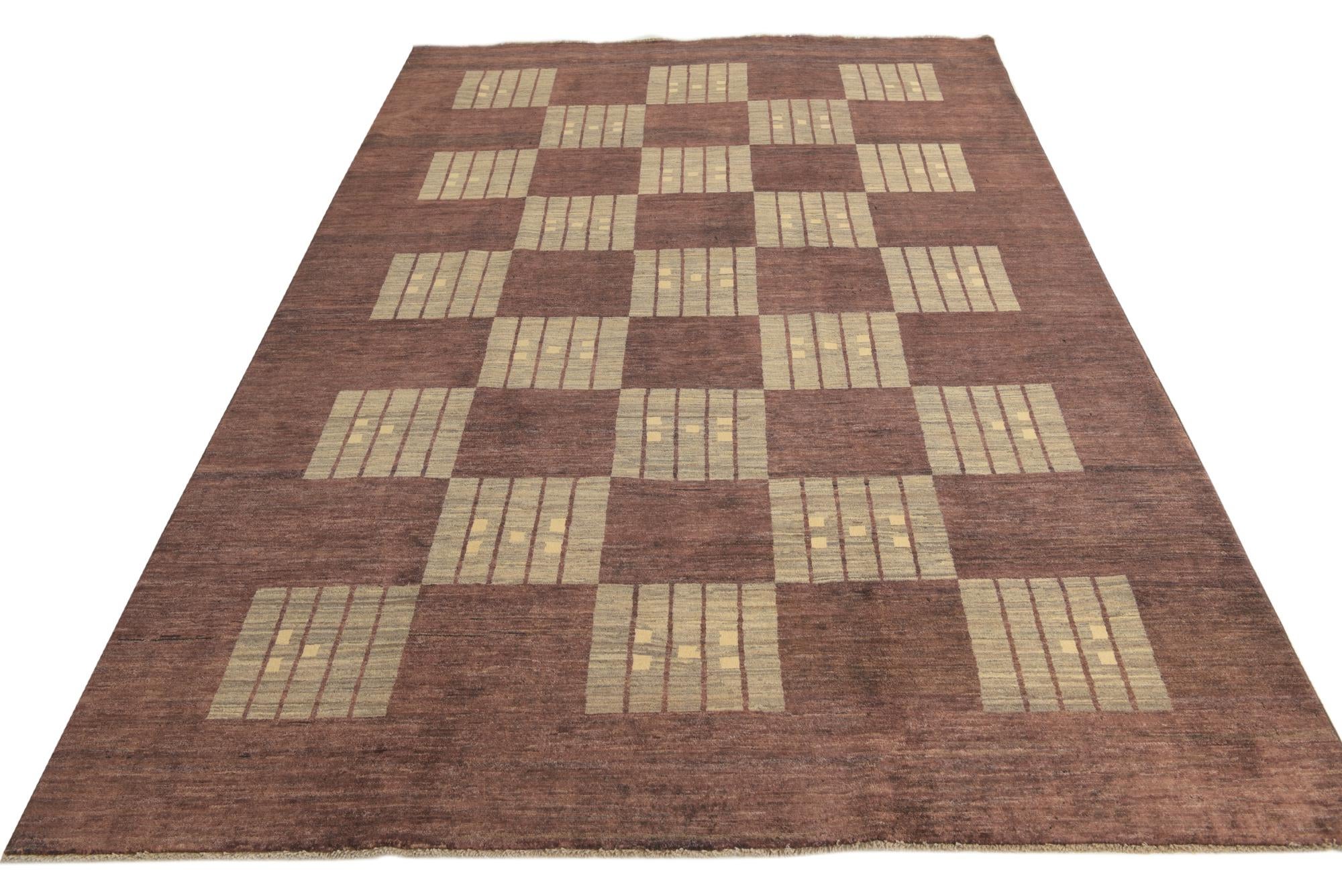 6' 9 x 10' Hand Knotted Modern Ziegler Rug