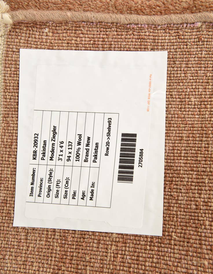 Detail image of 3' 1 x 4' 6  Hand Knotted Modern Ziegler Wool Rug