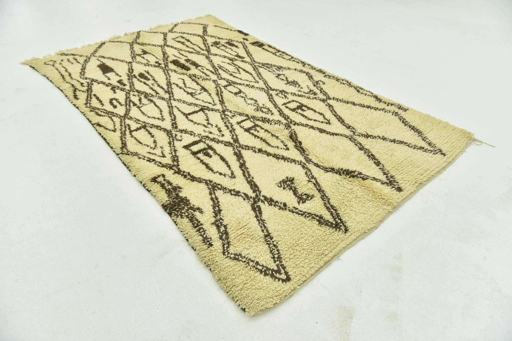 5' 6 x 9' 3 Hand Knotted Moroccan Wool Rug