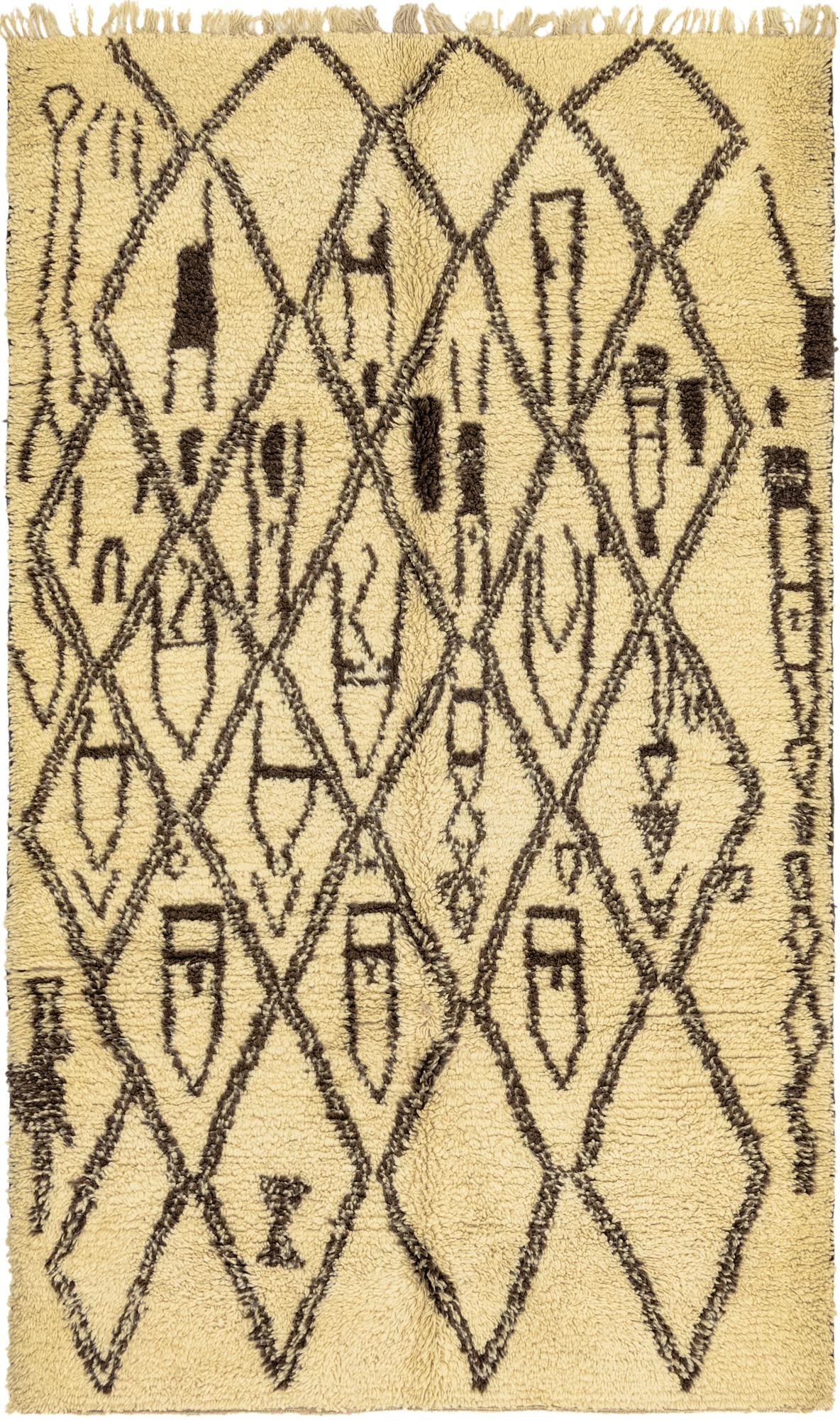 5' 6 x 9' 3 Hand Knotted Moroccan Wool Rug