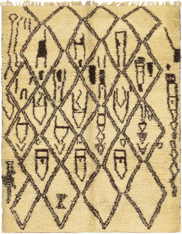 Detail image of 5' 6 x 9' 3 Hand Knotted Moroccan Wool Rug