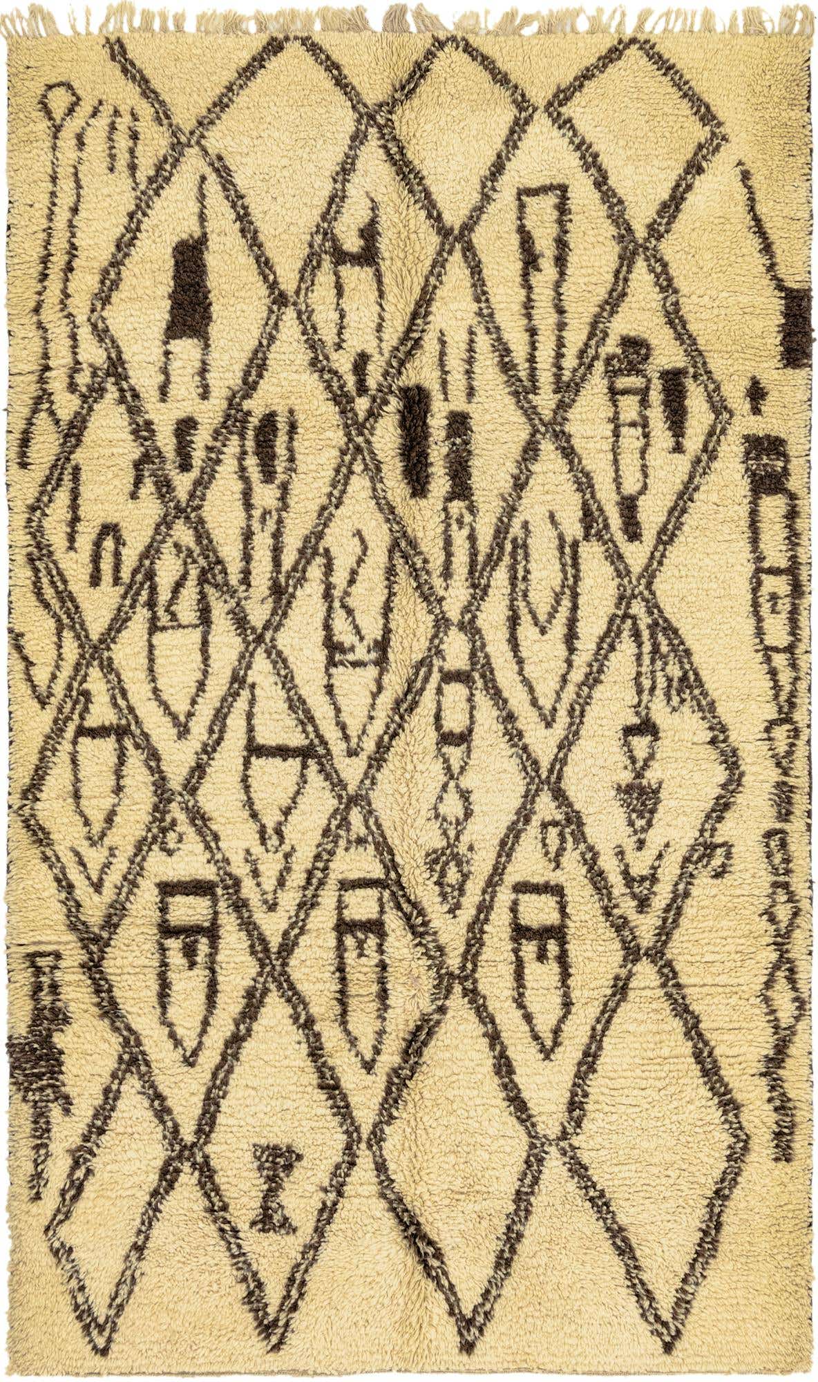 5' 6 x 9' 3 Hand Knotted Moroccan Wool Rug