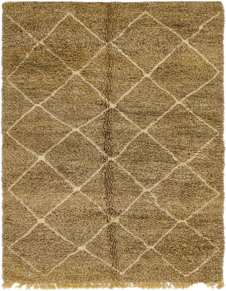 Detail image of 6' 7 x 10' 10 Hand Knotted Moroccan Wool Rug