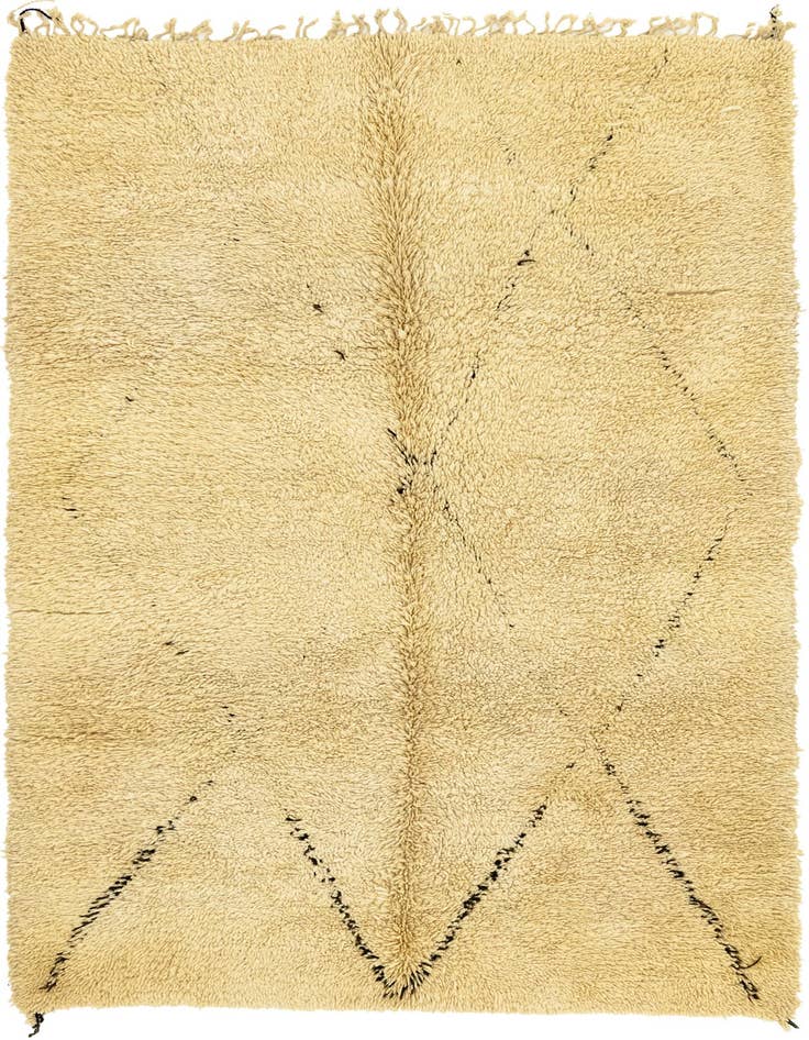 Detail image of 6' 2 x 9' 10 Hand Knotted Moroccan Wool Rug