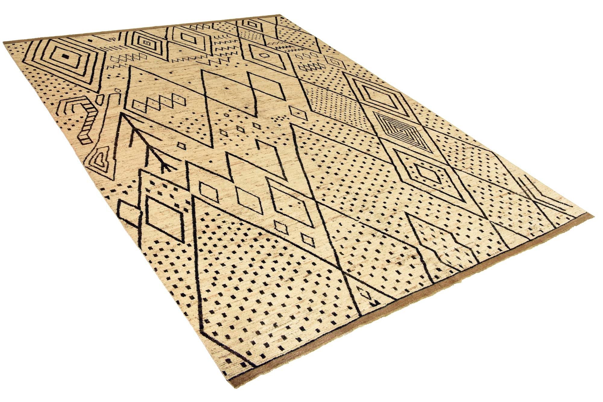 12' 6 x 17' 4 Hand Knotted Moroccan Wool Rug
