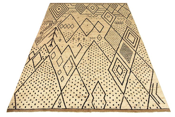 Detail image of 12' 6 x 17' 4 Hand Knotted Moroccan Wool Rug