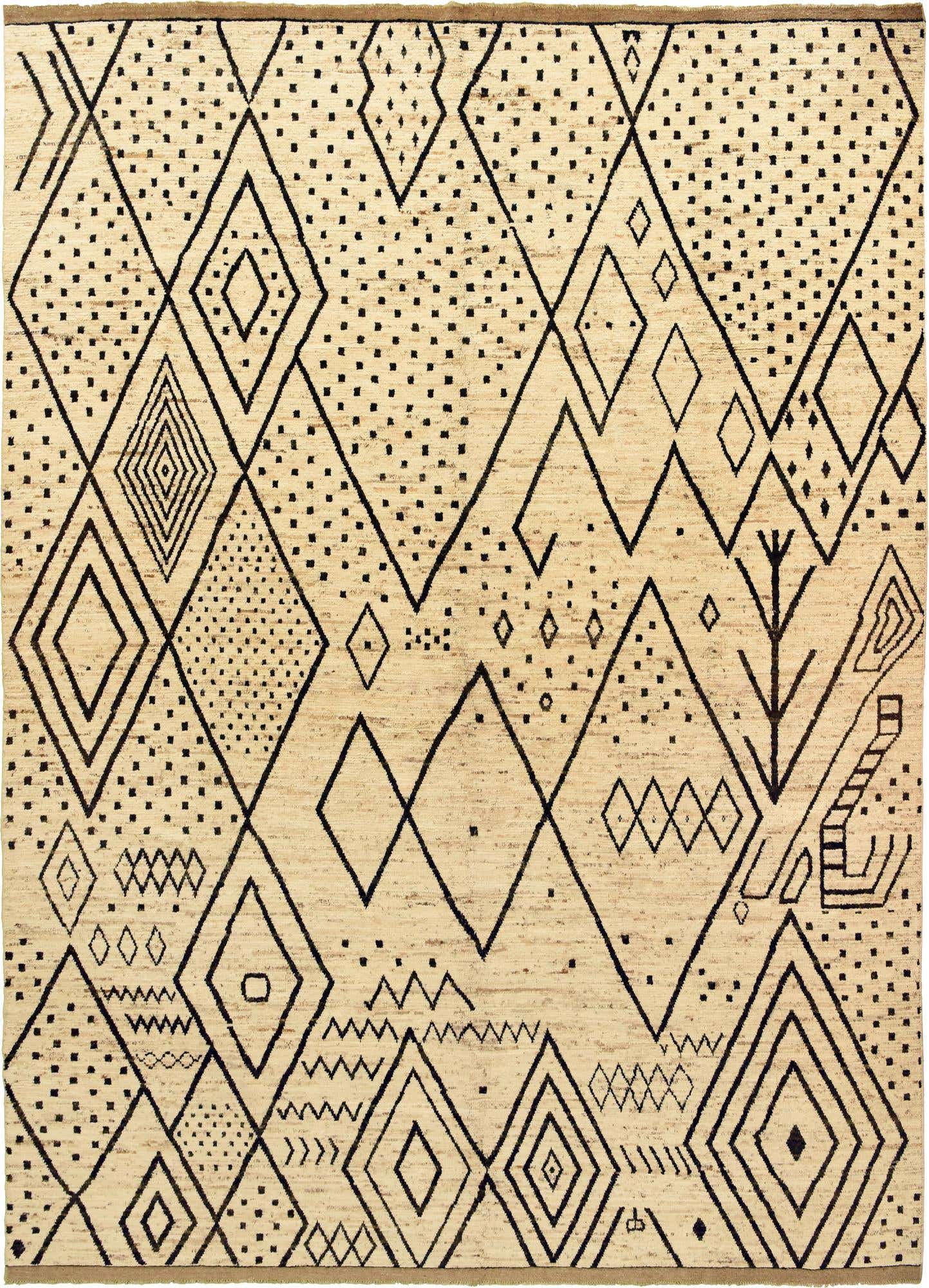 12' 6 x 17' 4 Hand Knotted Moroccan Wool Rug