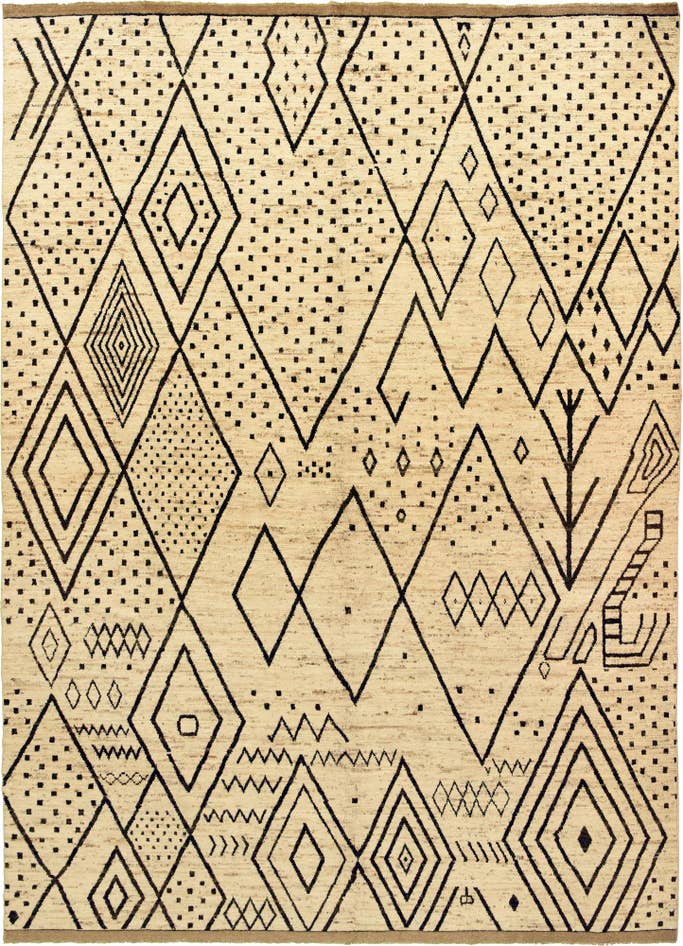 Detail image of 12' 6 x 17' 4 Hand Knotted Moroccan Wool Rug