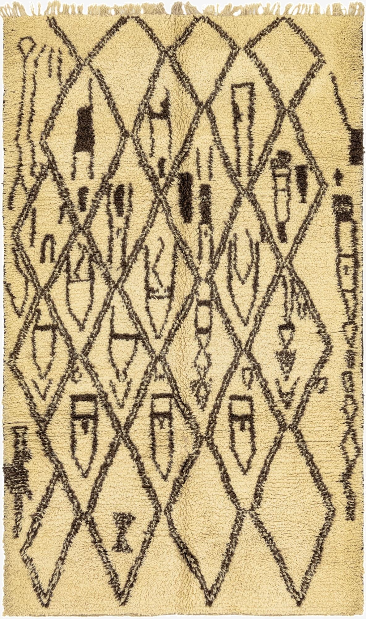 5' 6 x 9' 3  Hand Knotted Moroccan Wool Rug
