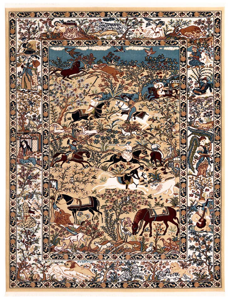 Detail image of 5' 3 x 8' Nain Design Rug