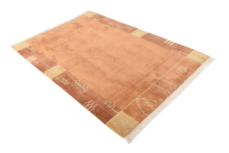 Detail image of 4' x 5' 10 Hand Knotted Nepal Wool Rug