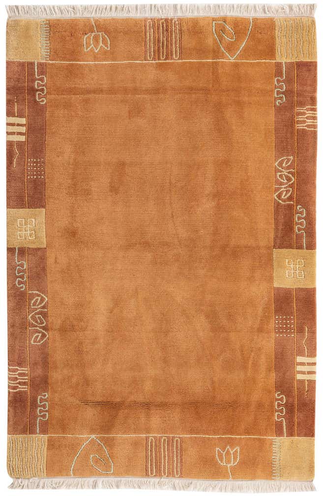 4' x 5' 10 Hand Knotted Nepal Wool Rug