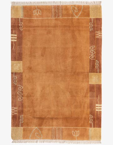 4' x 5' 10 Hand Knotted Nepal Wool Rug