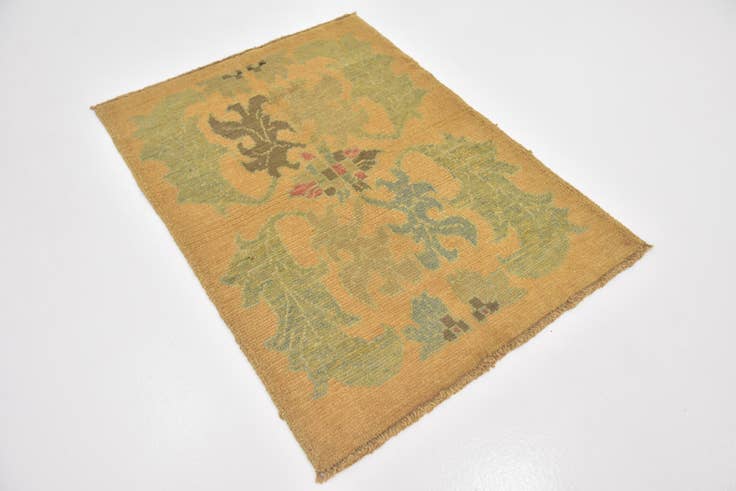 Detail image of 3' 7 x 4' 10 Hand Knotted Oushak Wool Rug