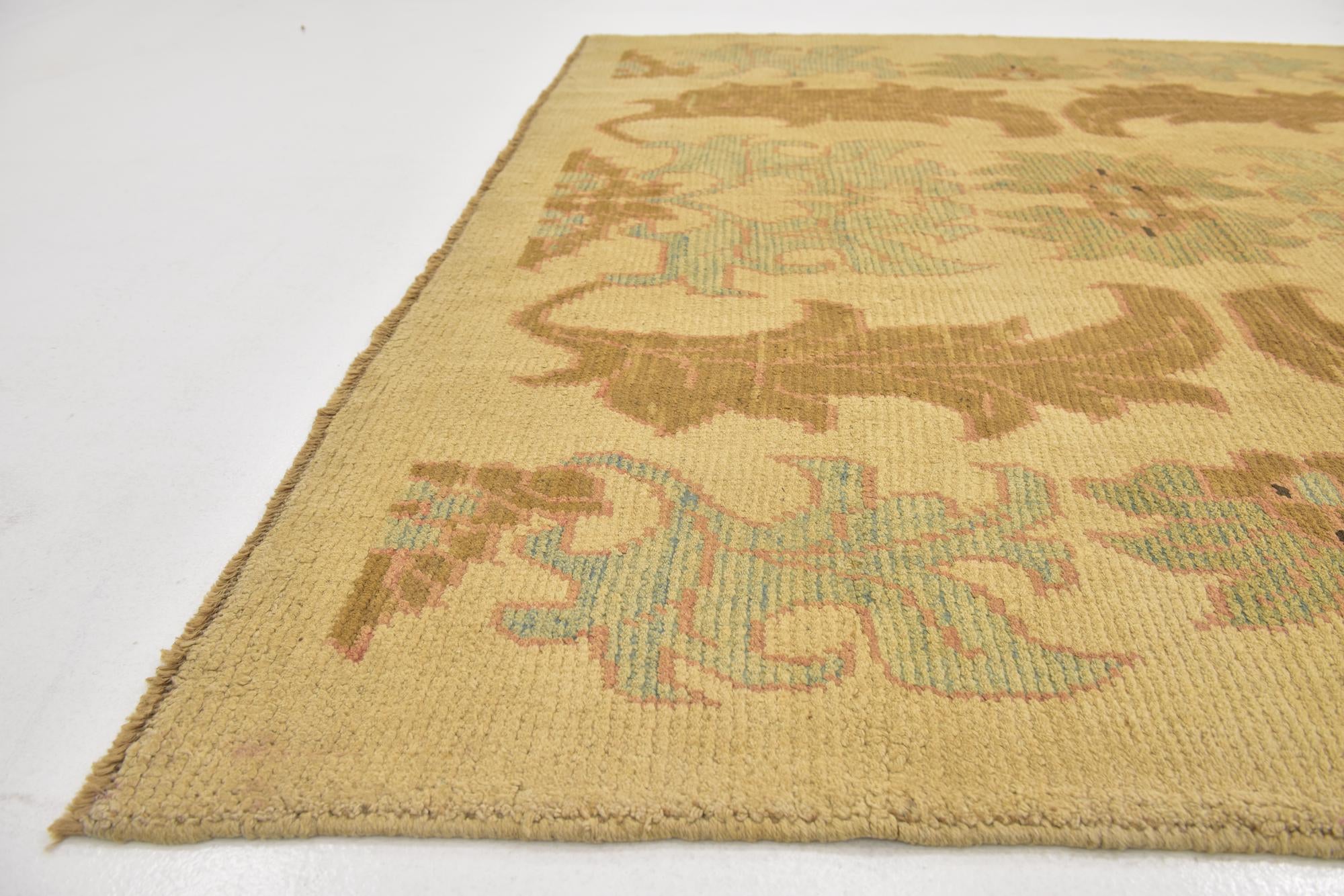7' x 13' 2 Hand Knotted Oushak Wool Rug