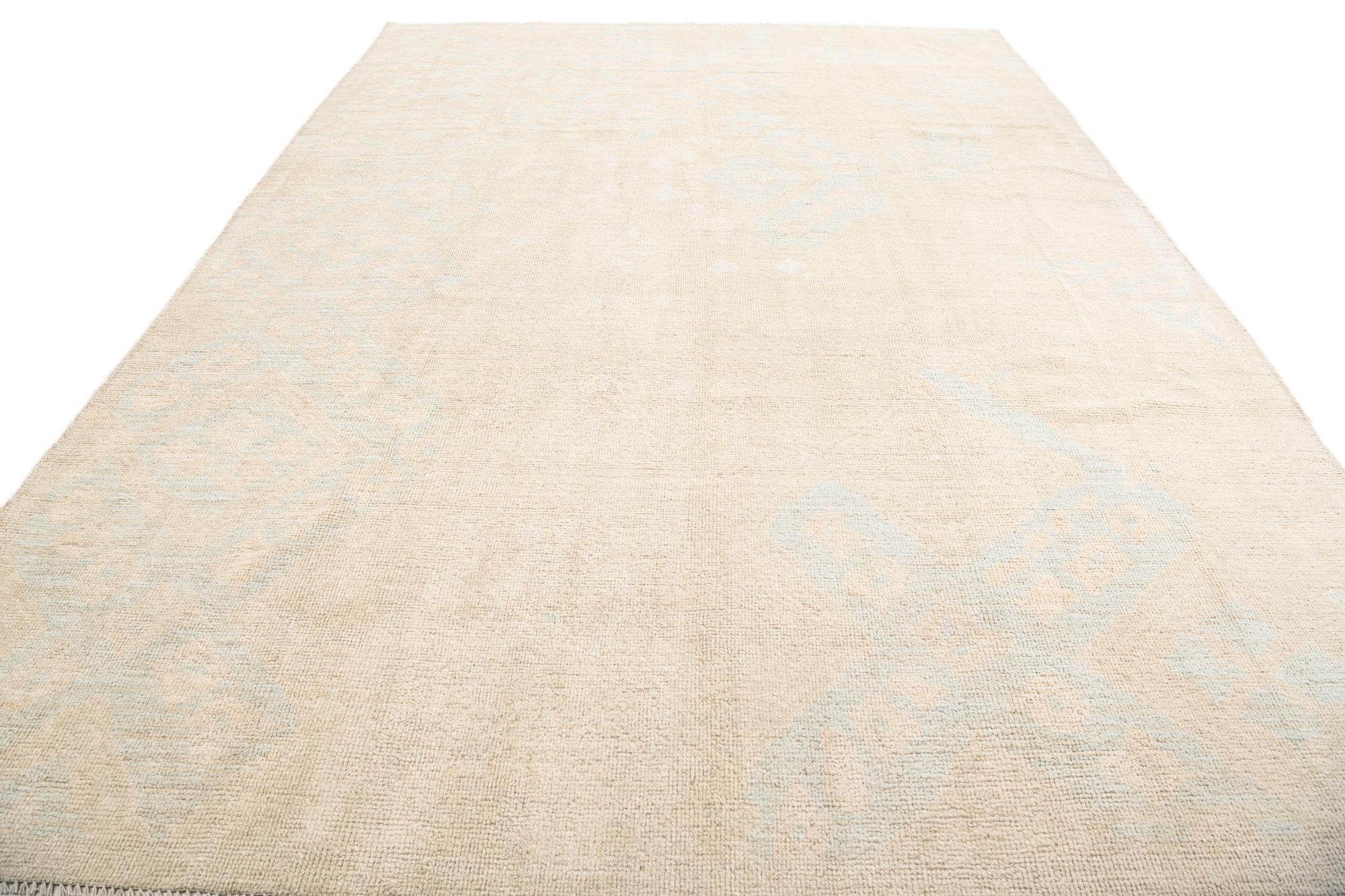 9' 2 x 12' 6 Hand Knotted Oushak Wool Rug