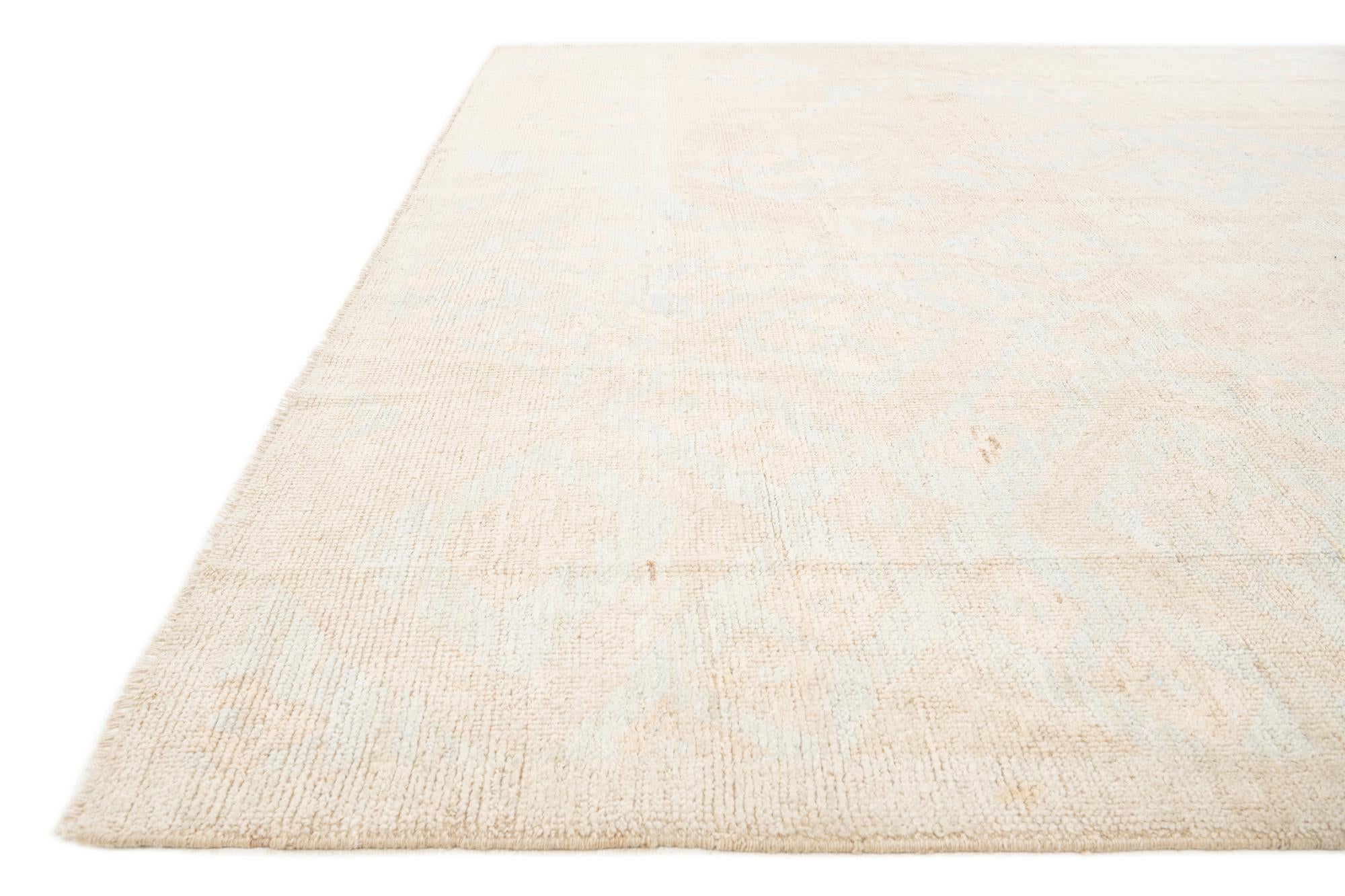 9' 2 x 12' 6 Hand Knotted Oushak Wool Rug