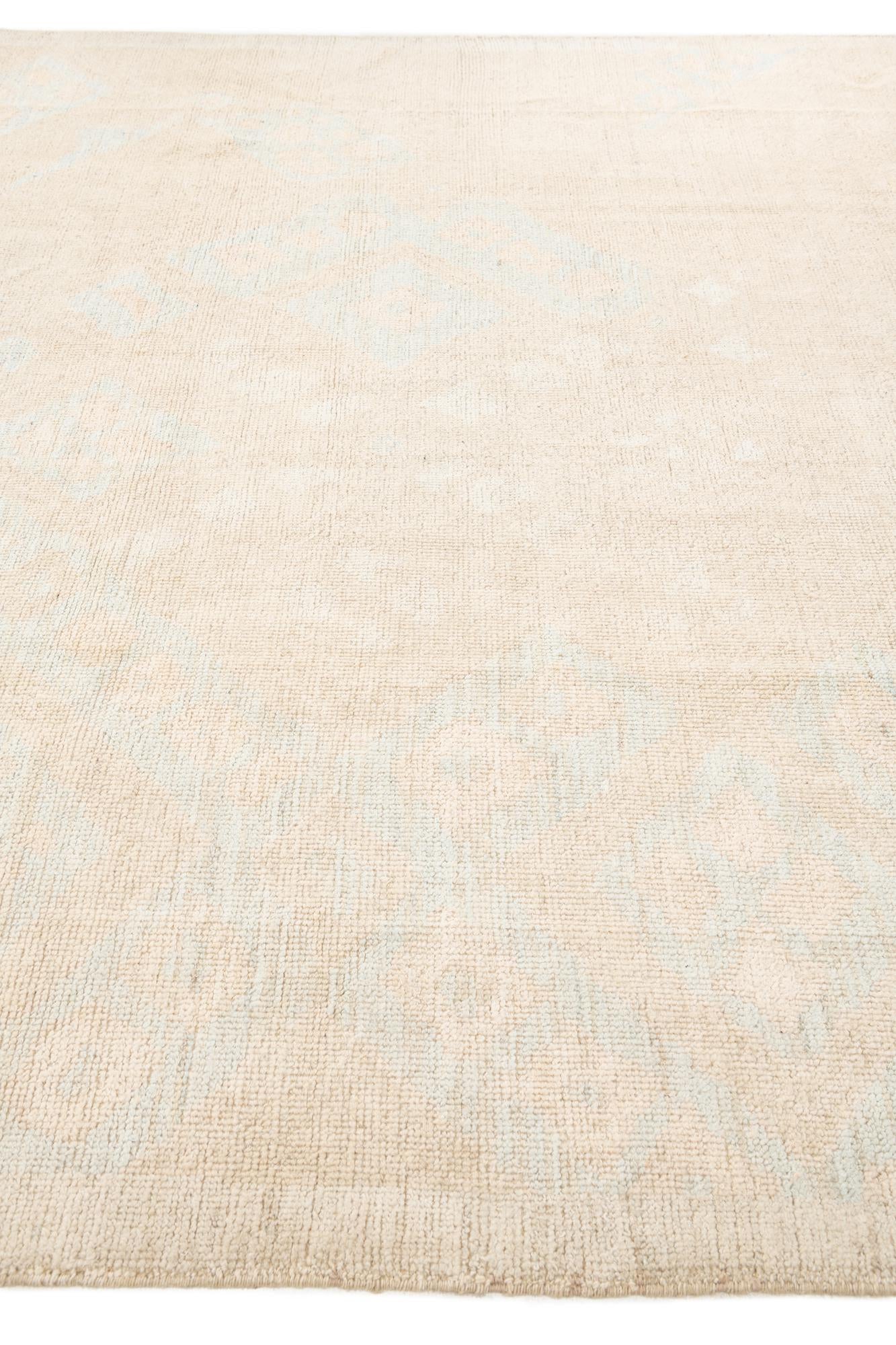 9' 2 x 12' 6 Hand Knotted Oushak Wool Rug