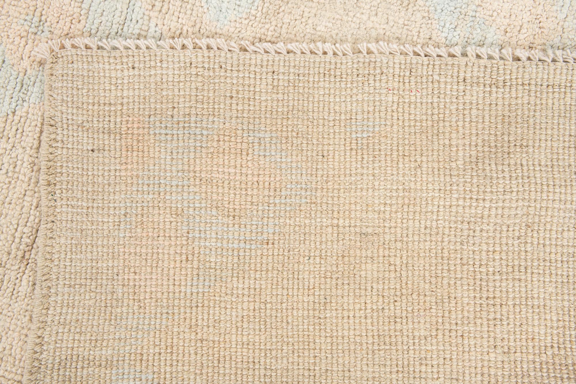 9' 2 x 12' 6 Hand Knotted Oushak Wool Rug