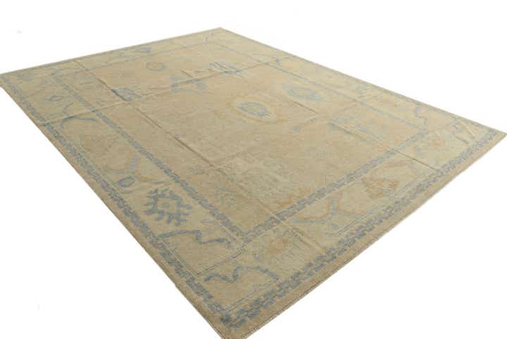 9' x 12' Hand Knotted Oushak Wool Rug