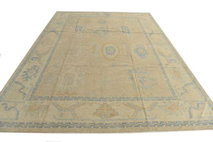 9' x 12' Hand Knotted Oushak Wool Rug