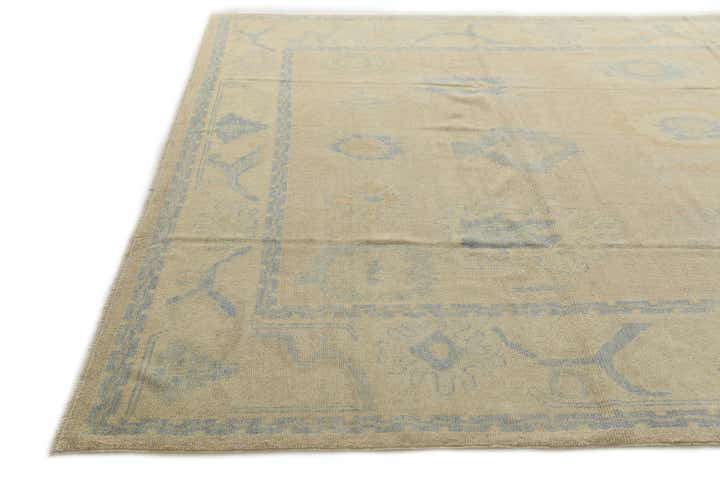 9' x 12' Hand Knotted Oushak Wool Rug