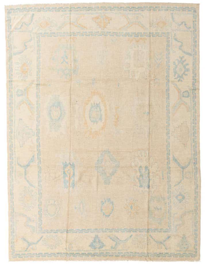 9' x 12' Hand Knotted Oushak Wool Rug