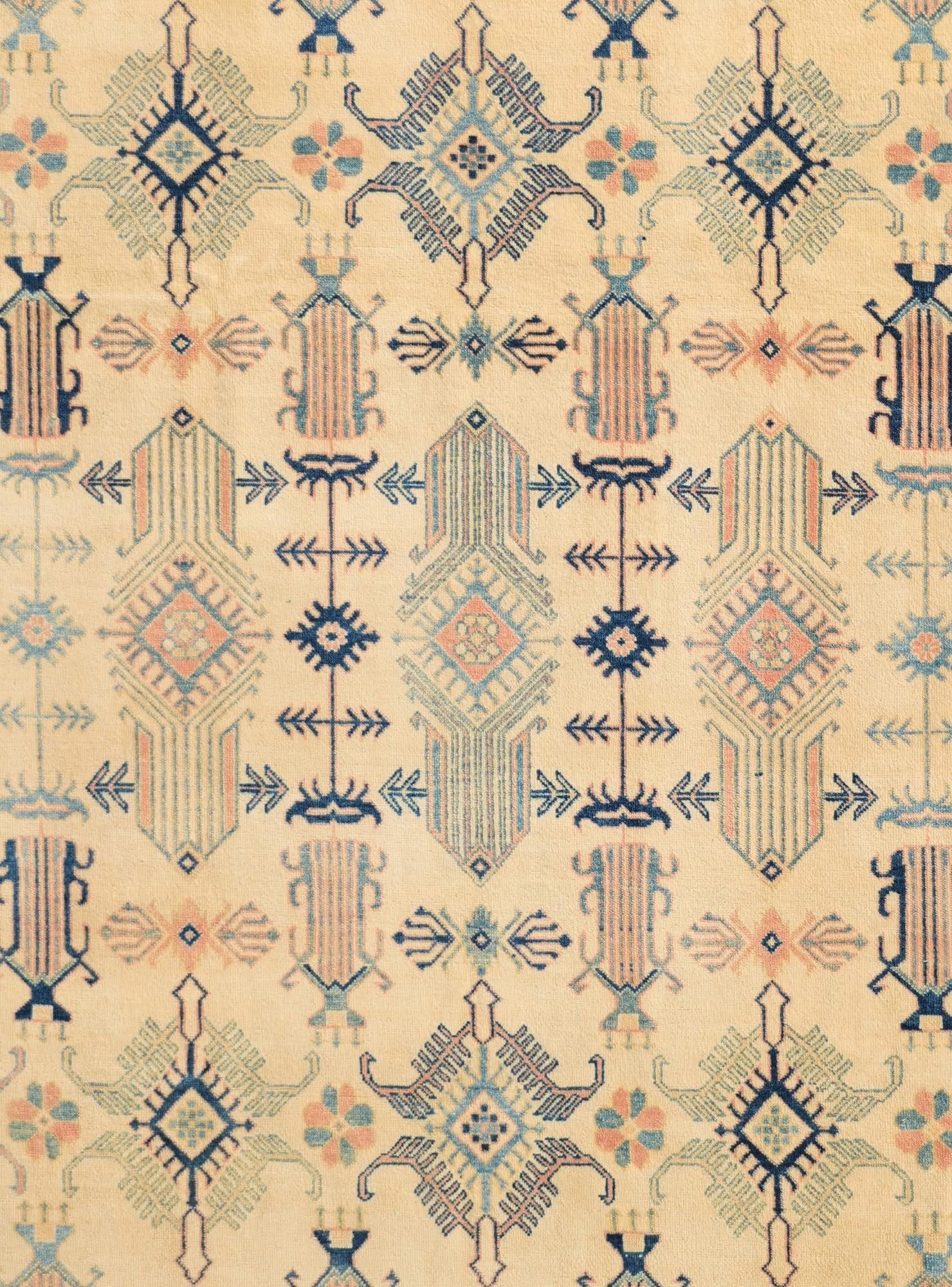 8' 1 x 9' 8 Hand Knotted Oushak Wool Rug