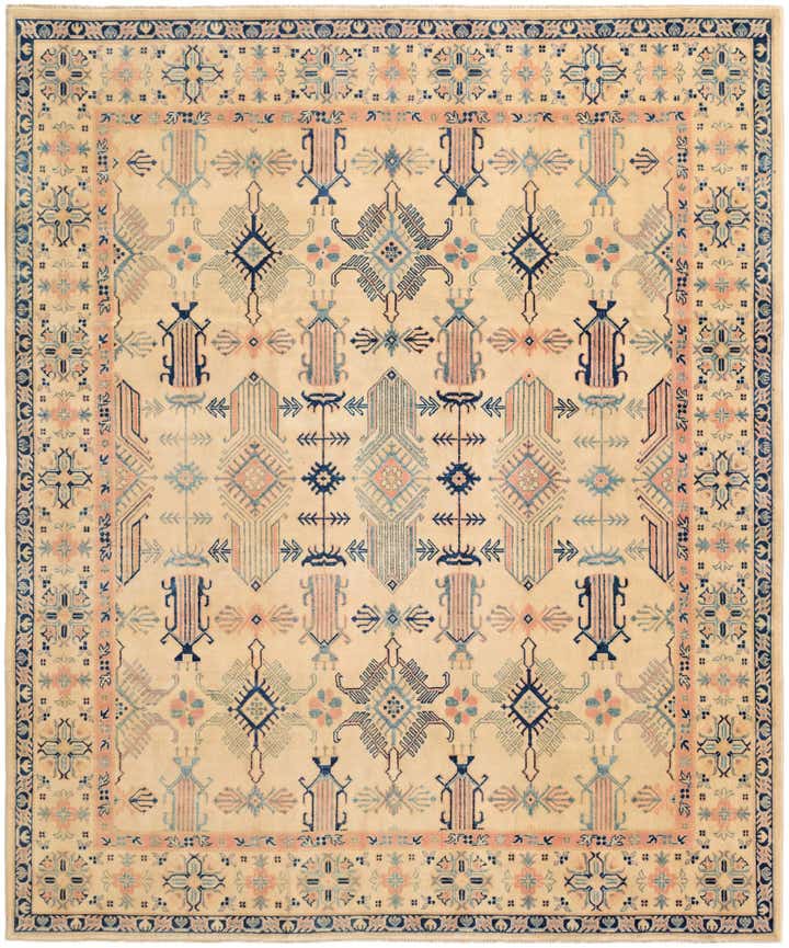 8' 1 x 9' 8 Hand Knotted Oushak Wool Rug