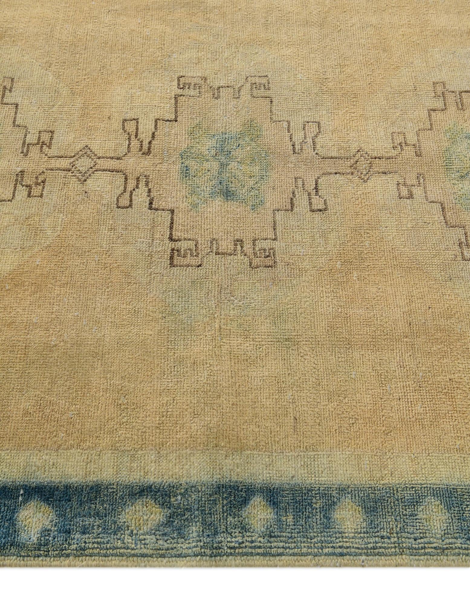 3' 4 x 5' 1 Hand Knotted Oushak Wool Rug