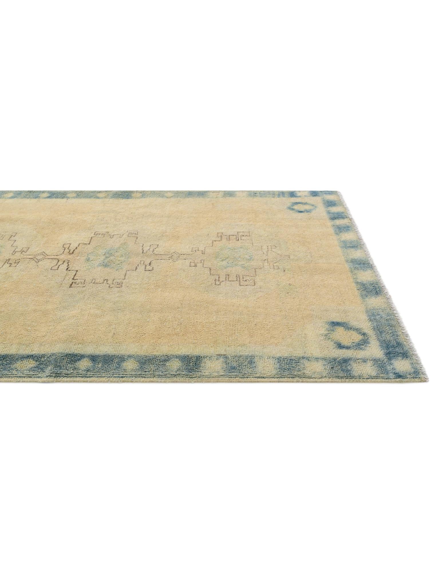 3' 4 x 5' 1 Hand Knotted Oushak Wool Rug