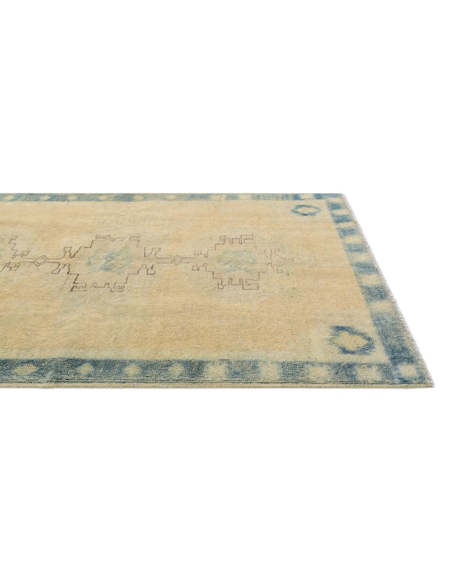 3' 4 x 5' 1 Hand Knotted Oushak Wool Rug