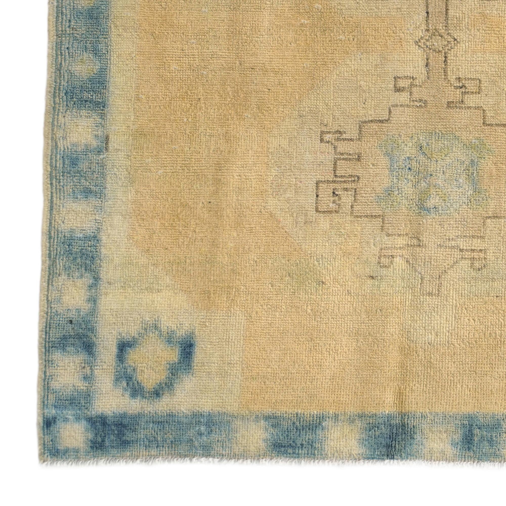 3' 4 x 5' 1 Hand Knotted Oushak Wool Rug