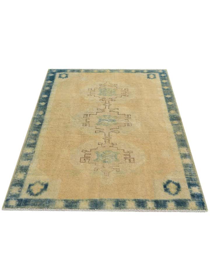 3' 4 x 5' 1 Hand Knotted Oushak Wool Rug