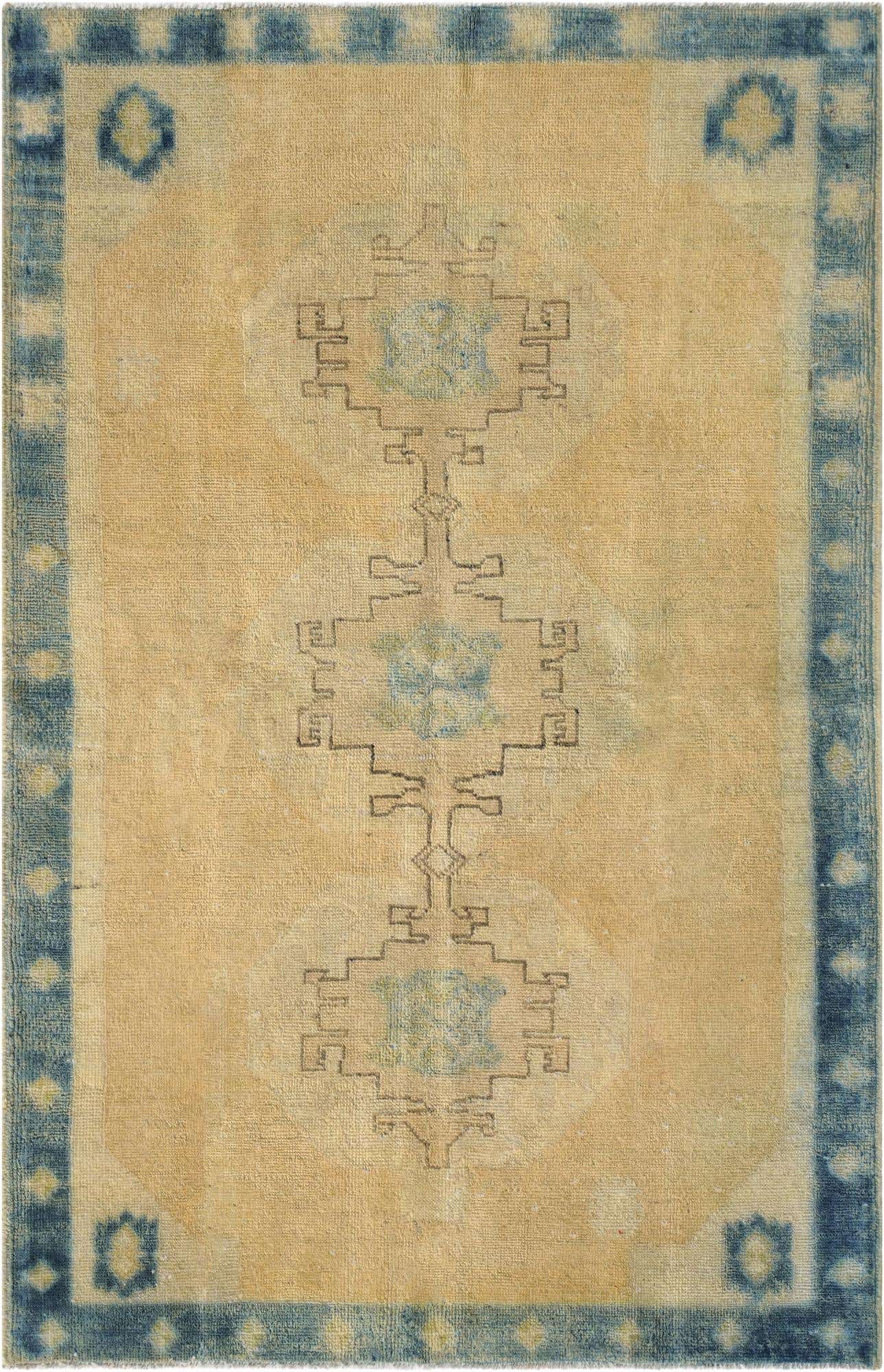 3' 4 x 5' 1 Hand Knotted Oushak Wool Rug