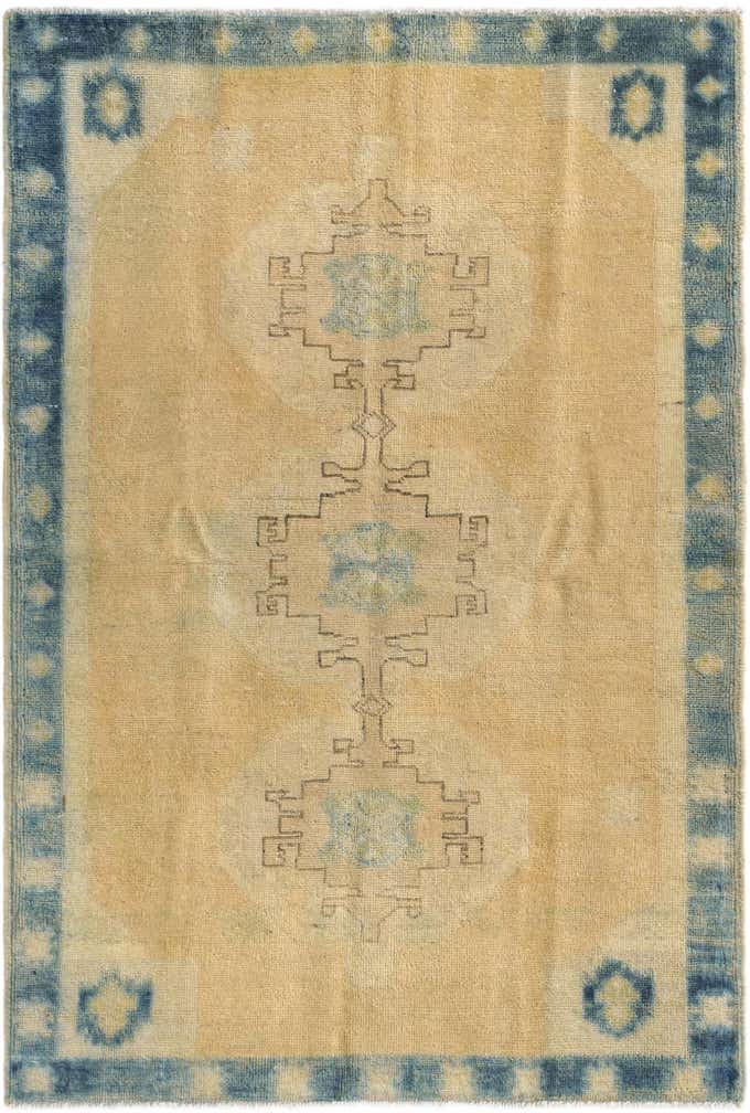 3' 4 x 5' 1 Hand Knotted Oushak Wool Rug