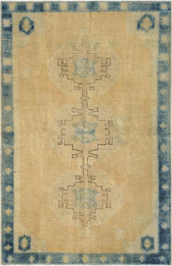 3' 4 x 5' 1 Hand Knotted Oushak Wool Rug