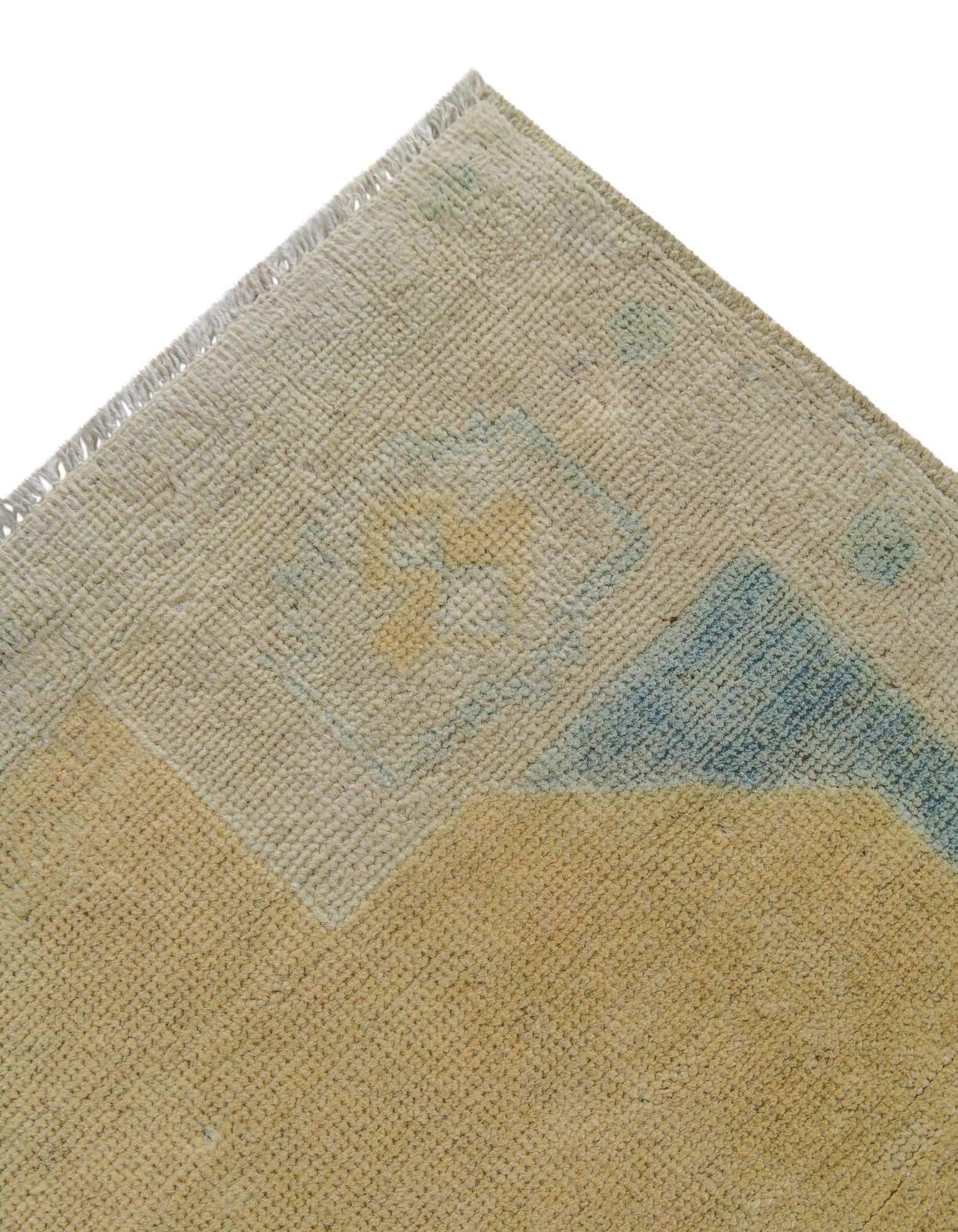 3' 5 x 5' Hand Knotted Oushak Wool Rug