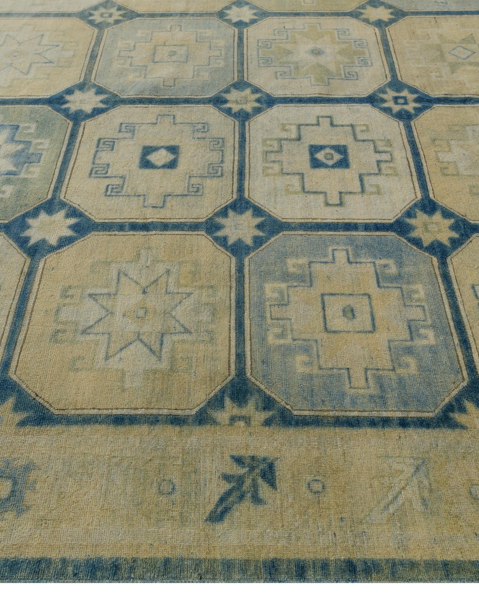9' 9 x 12' 4 Hand Knotted Oushak Wool Rug