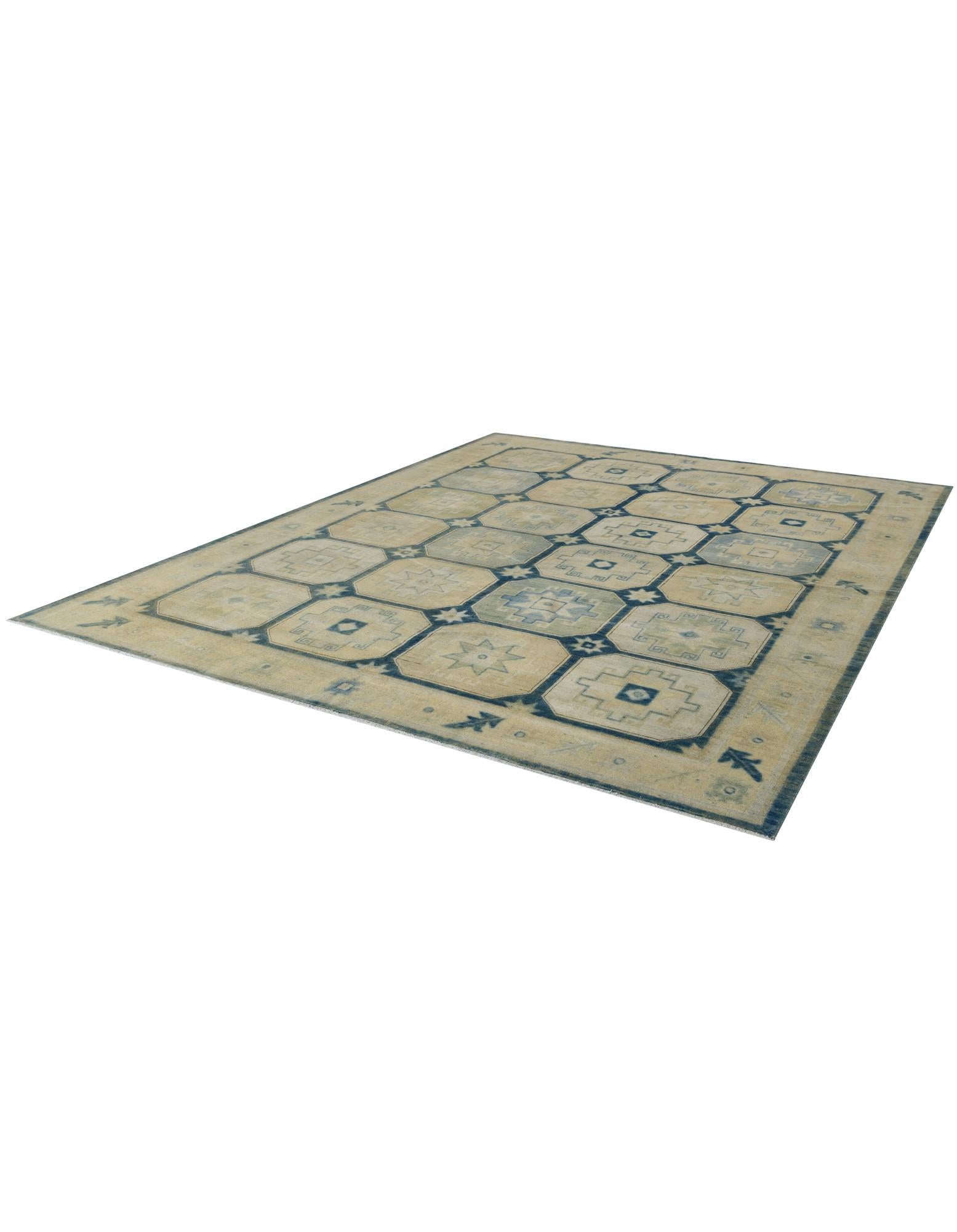9' 9 x 12' 4 Hand Knotted Oushak Wool Rug