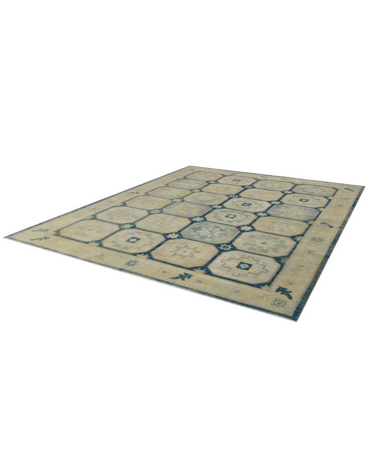 9' 9 x 12' 4 Hand Knotted Oushak Wool Rug