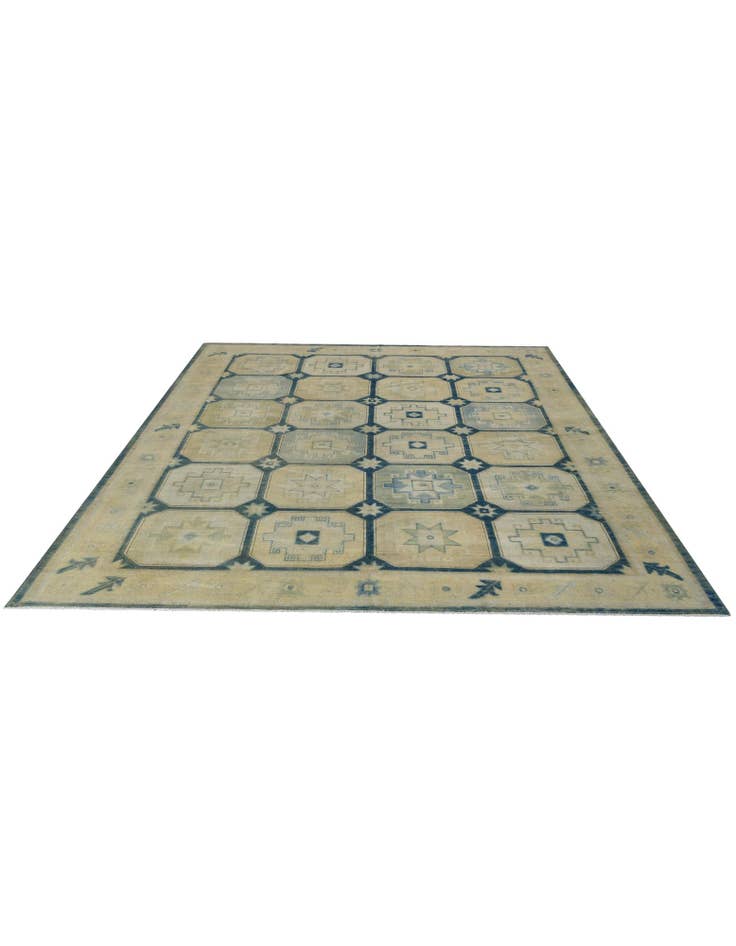 Detail image of 9' 9 x 12' 4 Hand Knotted Oushak Wool Rug