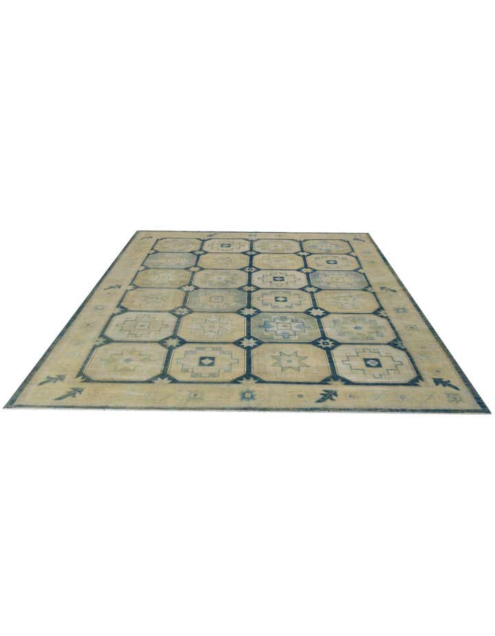9' 9 x 12' 4 Hand Knotted Oushak Wool Rug