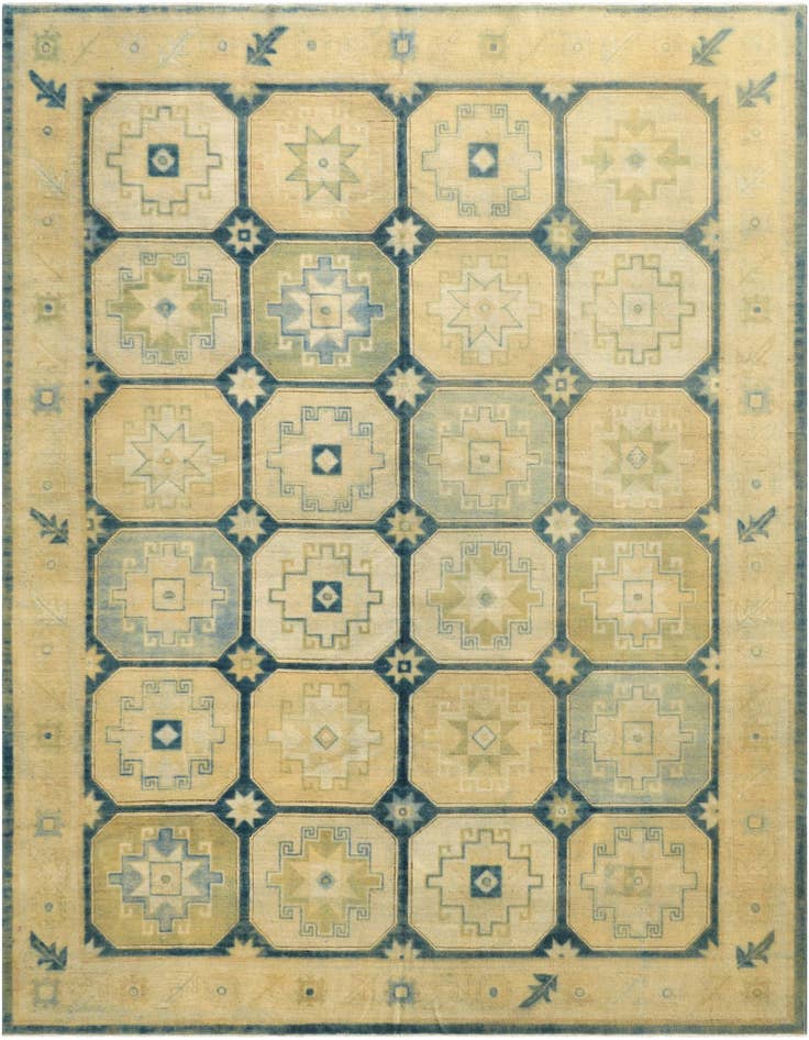 Detail image of 9' 9 x 12' 4 Hand Knotted Oushak Wool Rug