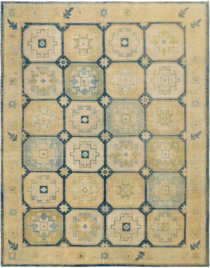9' 9 x 12' 4 Hand Knotted Oushak Wool Rug