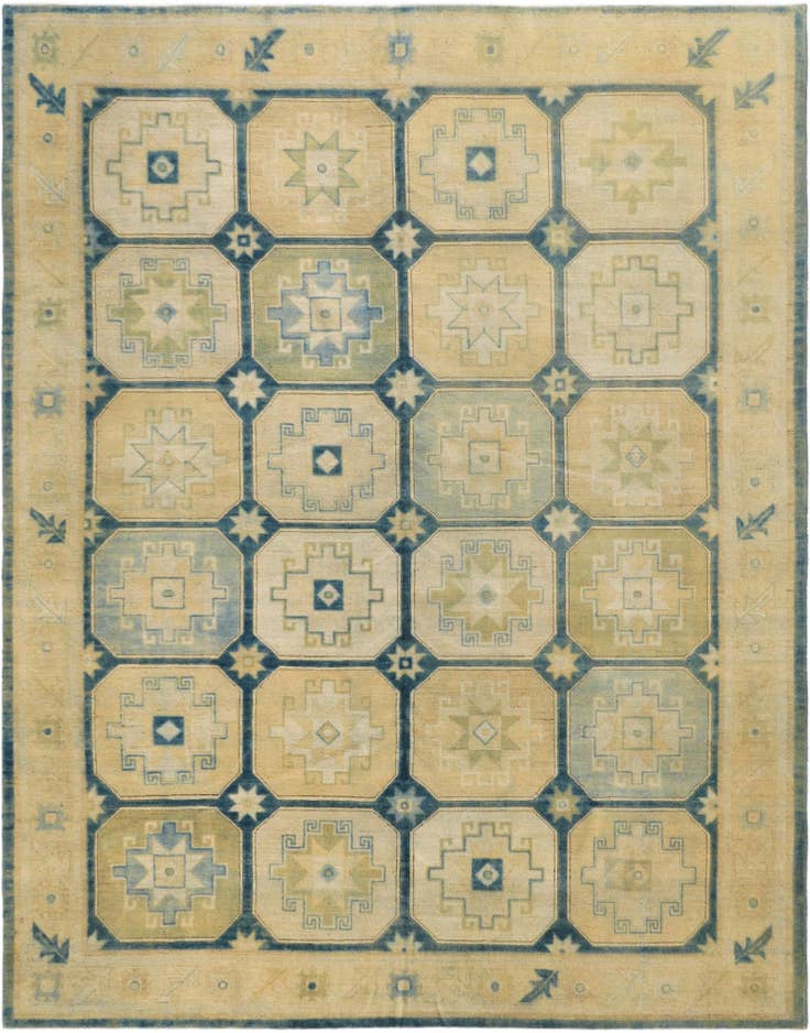 Detail image of 9' 9 x 12' 4 Hand Knotted Oushak Wool Rug