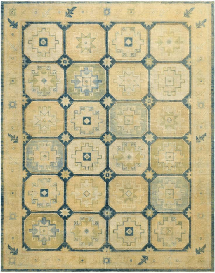 Detail image of 9' 9 x 12' 4 Hand Knotted Oushak Wool Rug