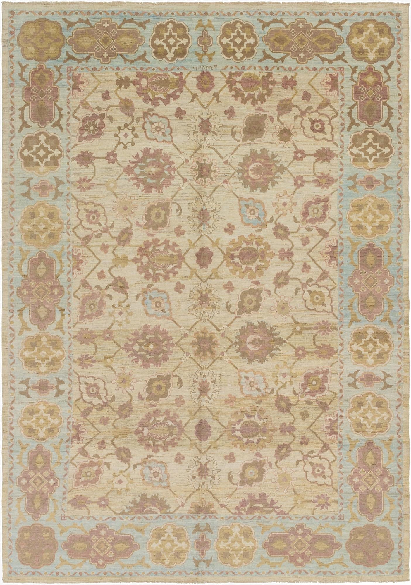 11' 7 x 16' 5  Hand Knotted Oushak Wool Rug